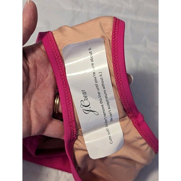 J Crew High Rise Full Coverage Bikini Bottom XS Fuchsia Pink Swim Beach NWT(883) - Picture 3 of 7
